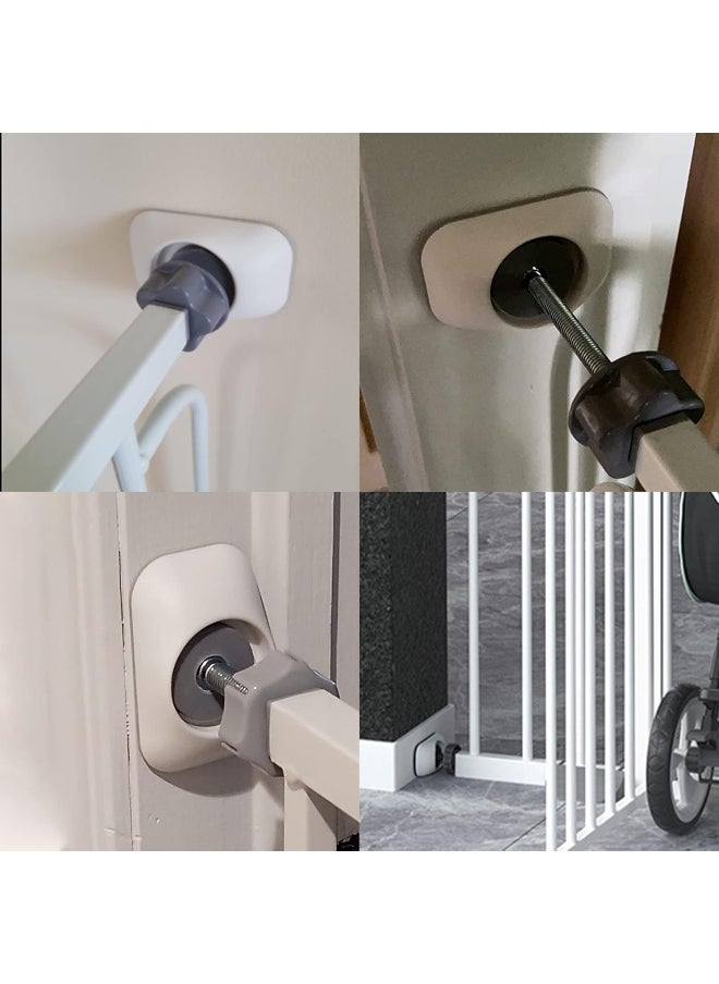 vmaisi Baby Gate Extender Extension-4 Pack Baby and Pet Safety Stair Gate Threaded Spindle Rods Replacement Parts Bundle with Wall Protector (Round-White-4 Pack)
