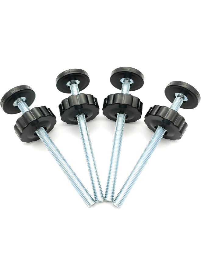 vmaisi Baby Gate Extender Extension-4 Pack Baby and Pet Safety Stair Gate Threaded Spindle Rods Replacement Parts Bundle with Wall Protector (Round-Black-4 Pack)