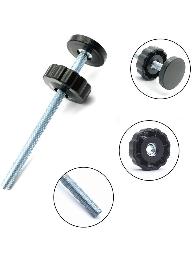 vmaisi Baby Gate Extender Extension-4 Pack Baby and Pet Safety Stair Gate Threaded Spindle Rods Replacement Parts Bundle with Wall Protector (Round-Black-4 Pack)