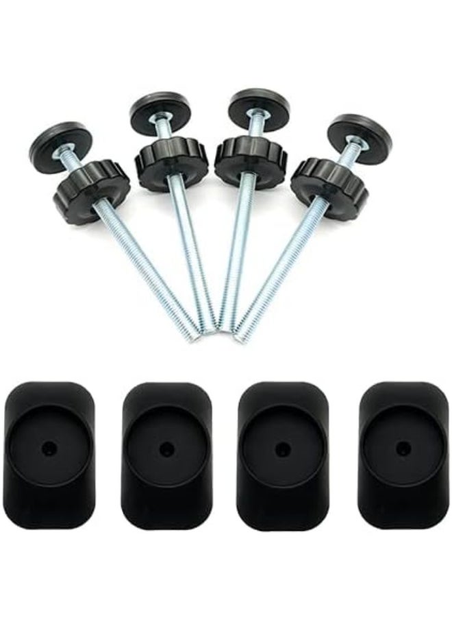 vmaisi Baby Gate Extender Extension-4 Pack Baby and Pet Safety Stair Gate Threaded Spindle Rods Replacement Parts Bundle with Wall Protector (Round-Black-4 Pack)