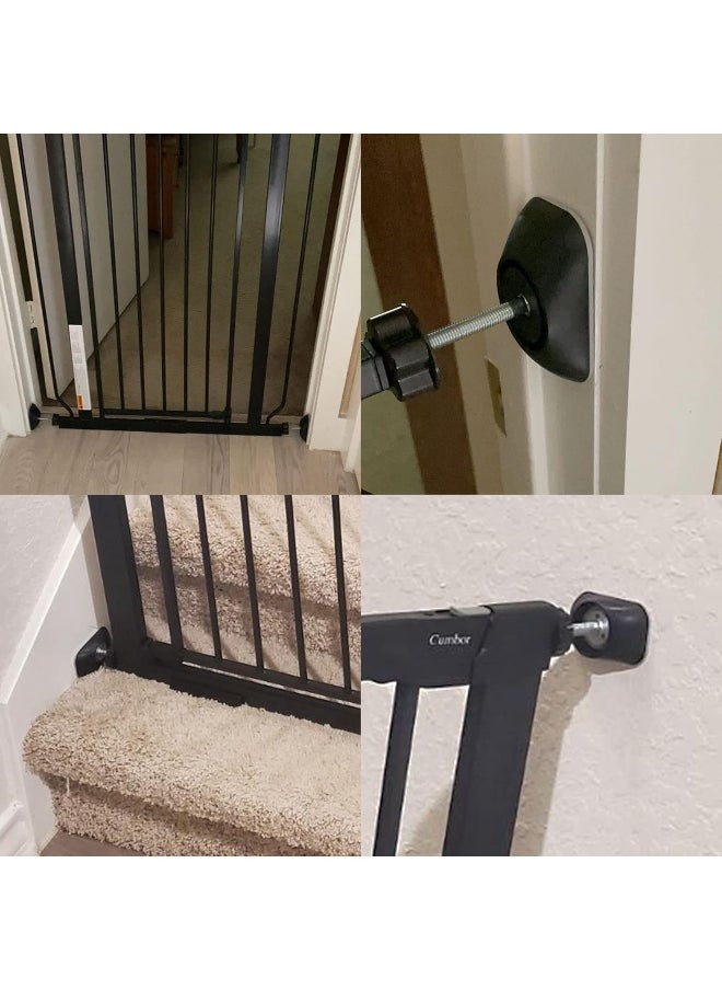 vmaisi Baby Gate Extender Extension-4 Pack Baby and Pet Safety Stair Gate Threaded Spindle Rods Replacement Parts Bundle with Wall Protector (Round-Black-4 Pack)