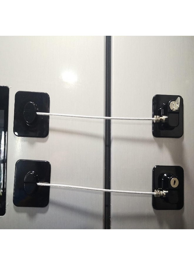 YEYA Refrigerator Lock, Baby Proof Cabinet Locks with Keys, Child Safety Locks for Cabinets 4 Pack