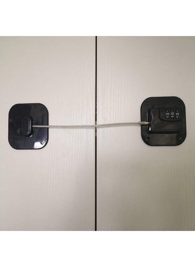 YEYA Upgraded Refrigerator Door Lock with Combination for Adults, Lock for Fridge, Freezer, File Cabinets, Desk Drawers, Locker, Child Safety Latch, Easy Install No Drlling 1 Pack