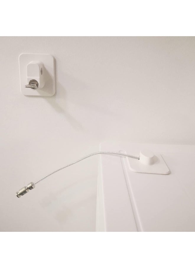 YEYA Child Safety Cabinet Locks with Keys for Babies, No Drill Furniture Wall Anchors for Baby Proofing 2 Pack