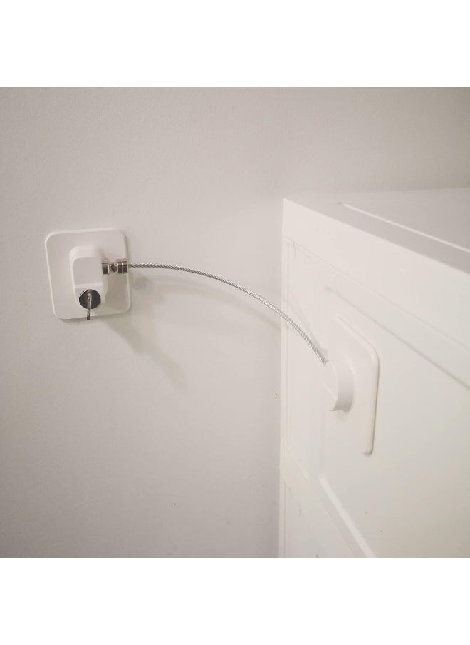 YEYA Child Safety Cabinet Locks with Keys for Babies, No Drill Furniture Wall Anchors for Baby Proofing 2 Pack