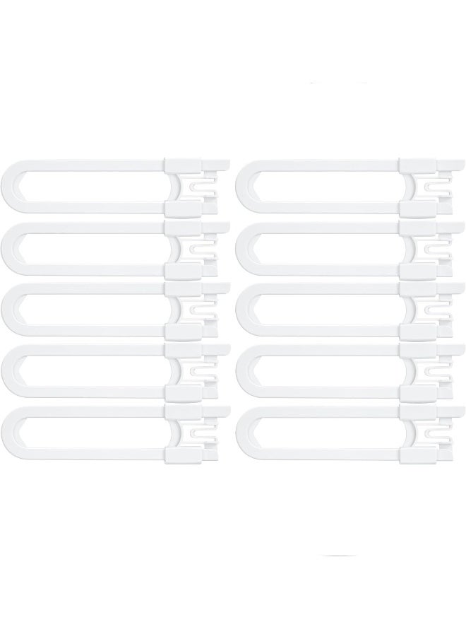 Vmaisi 10 Pack Baby Sliding Cabinet Locks - Adjustable U Shaped Child Safety Locks, Childproof Latches for Kitchen Bathroom Storage Cupboards Doors, Handles and Knobs