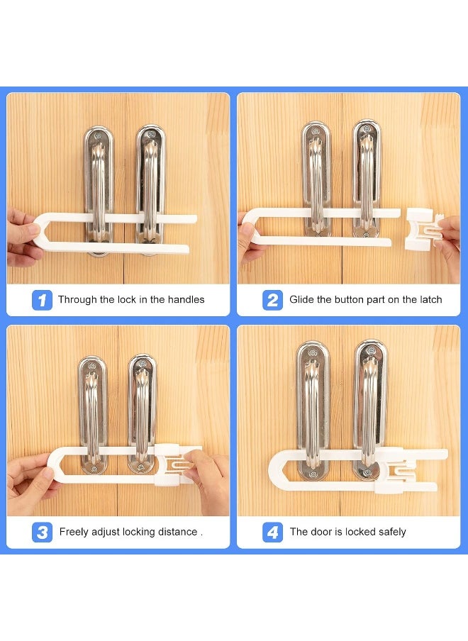 Vmaisi 10 Pack Baby Sliding Cabinet Locks - Adjustable U Shaped Child Safety Locks, Childproof Latches for Kitchen Bathroom Storage Cupboards Doors, Handles and Knobs