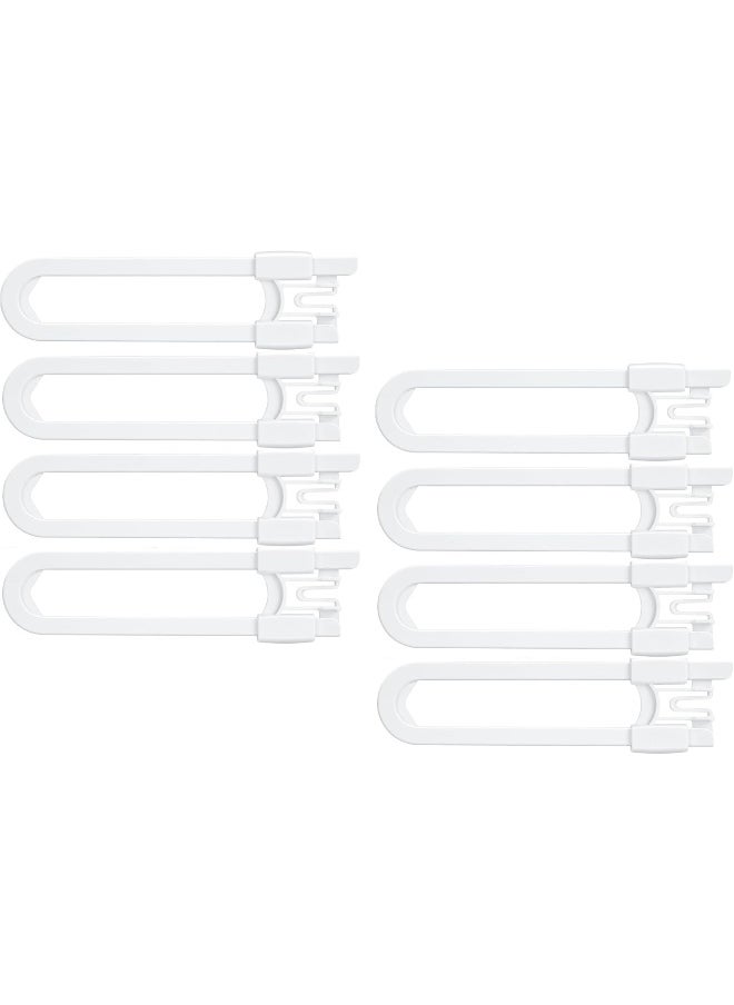 Vmaisi 8 Pack Baby Sliding Cabinet Locks - Adjustable U Shaped Child Safety Locks, Childproof Latches for Kitchen Bathroom Storage Cupboards Doors, Handles and Knobs