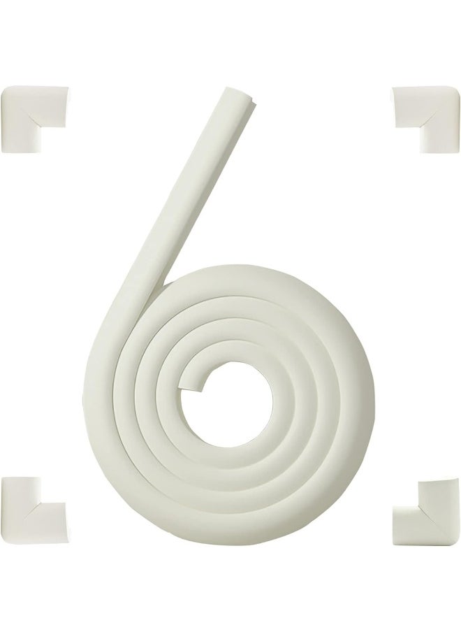 Fozobaiy Corner Guards, Milky White(4 Corner&6.5ft Safety Bumpers), FURNITURE_EDGE_BUMPER, Protects Babies from Sharp Furniture Corners