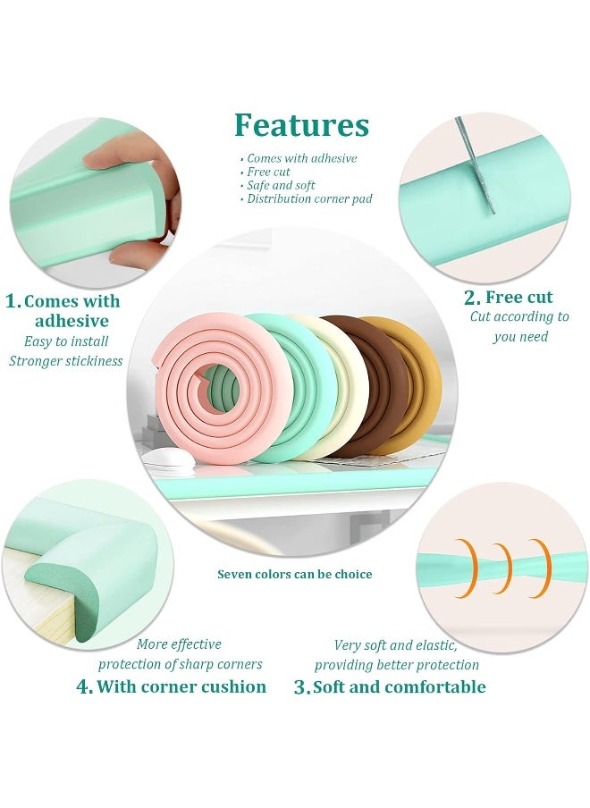 Fozobaiy Corner Guards, Milky White(4 Corner&6.5ft Safety Bumpers), FURNITURE_EDGE_BUMPER, Protects Babies from Sharp Furniture Corners