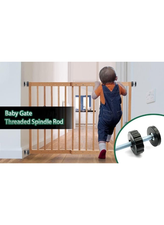 vmaisi 4 Pack 8MM Baby Gate Threaded Spindle Rod - 8CM Short for Safety Pressure Gates