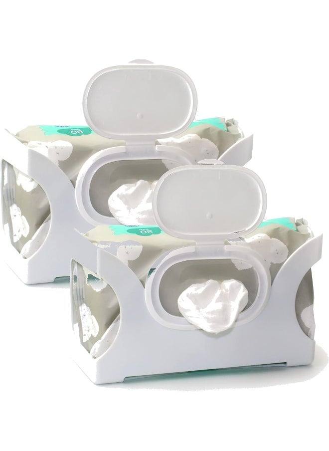Gadjit Wet Wipes-Baby Wipe Wall Dispenser (2 Pack-WHITE)