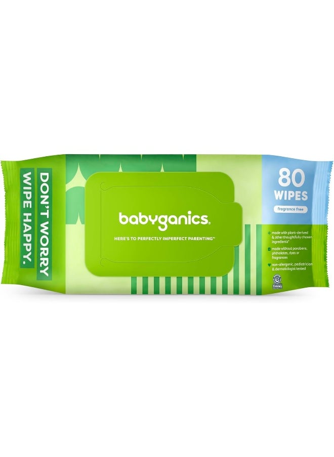 Babyganics Baby Wipes, Unscented Diaper Wipes, 240 Count, (3 Packs of 80), Non-Allergenic and formulated with Plant Derived Ingredients