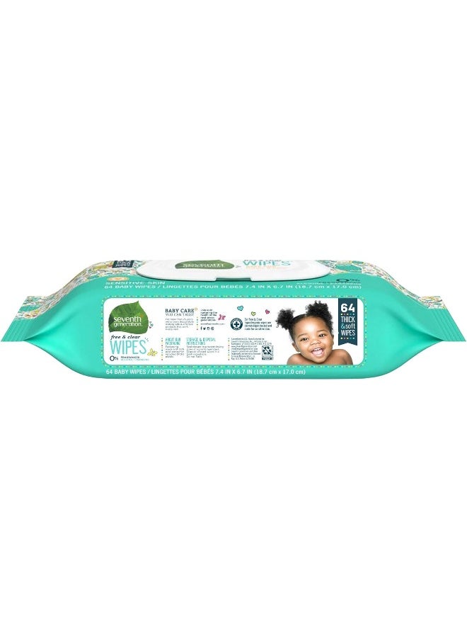 Seventh Generation Baby Wipes, 64 Count