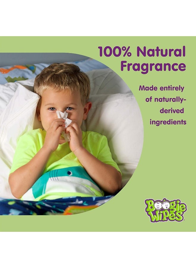 Boogie Wipes Soft Natural Saline Wet Tissues for Baby and Kids Sensitive Nose, Hand and Face with Moisturizing Aloe, Chamomile and Vitamin E, Grape Scent, 30 Count/Pack of 6