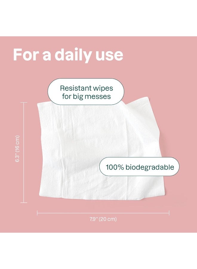 ATTITUDE Biodegradable Baby Wipes, Plant Based Unscented Diaper Wipes for Babies and Newborn, Dermatologically Tested, Vegan, 72 Count (Pack of 3)