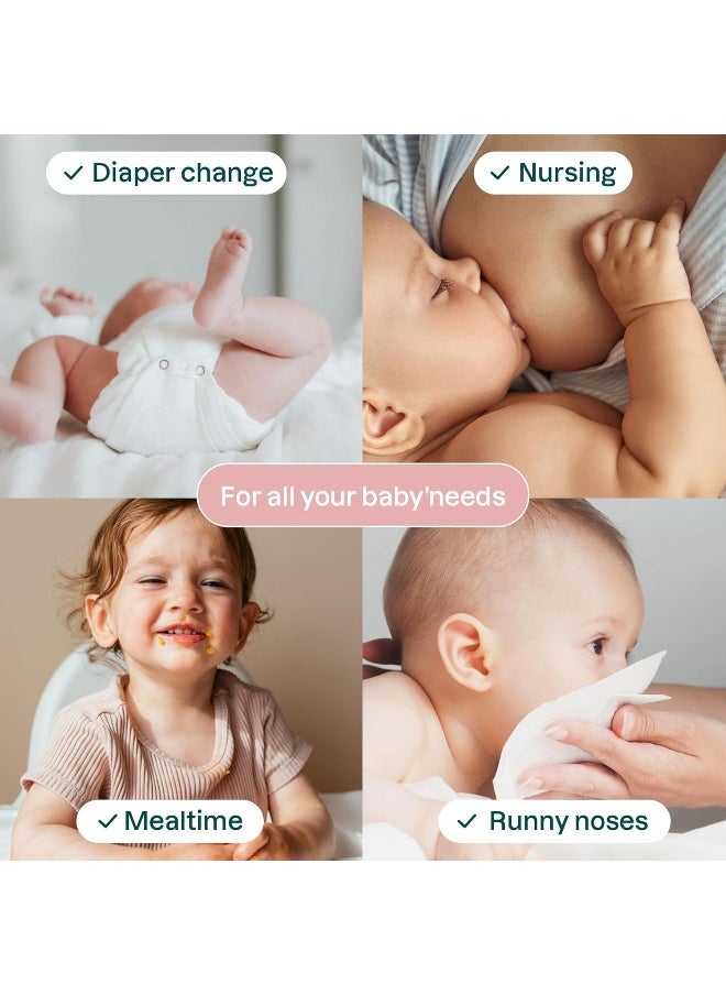 ATTITUDE Biodegradable Baby Wipes, Plant Based Unscented Diaper Wipes for Babies and Newborn, Dermatologically Tested, Vegan, 72 Count (Pack of 3)