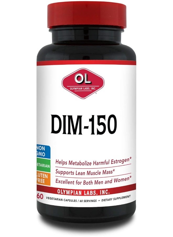 Dim Supplement 150Mg - Dim Diindolylmethane 60 Capsule Supply Of Dim For Estrogen Balance, Hormone Menopause Relief, Acne Treatment, Pcos, Bodybuilding