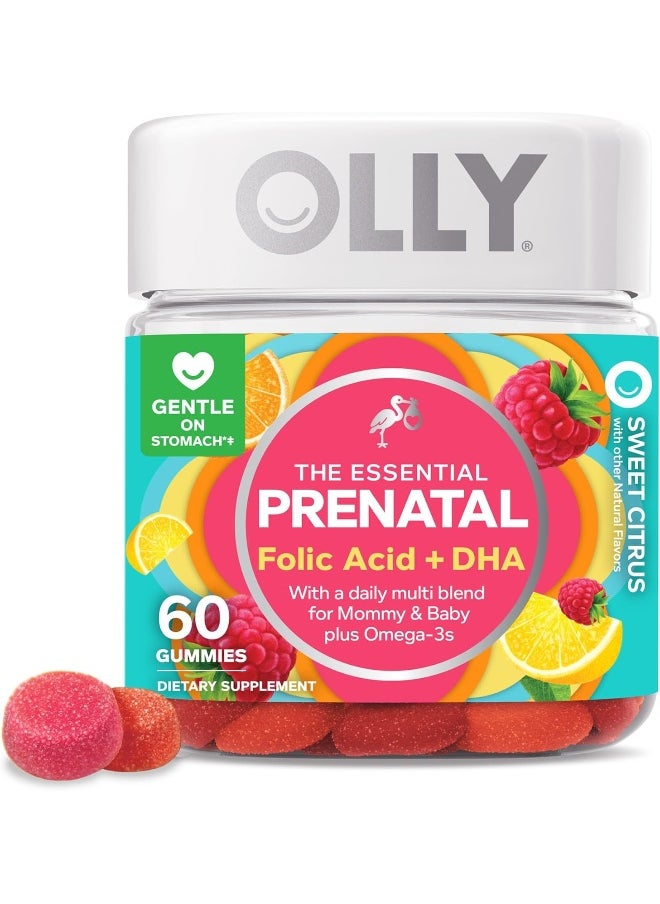 The Essential Prenatal Gummy Multivitamin, 30 Day Supply (Gummies), Sweet, Folic Acid, Vitamin D, Omega 3 Dha, Chewable Supplement, White Citrus, 60 Count (Pack Of 1)
