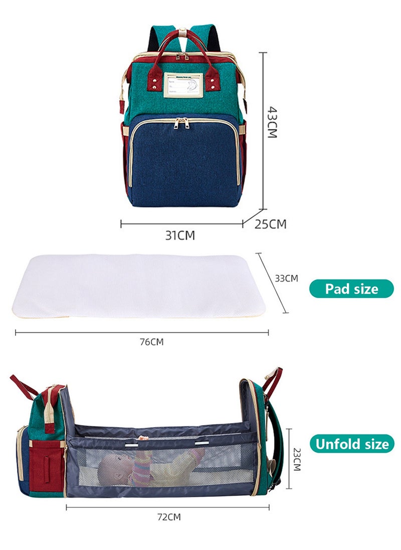 Diaper Bag Backpack with Changing Station, Baby Diaper Bag, Large Capacity Multifunctional Diaper Backpack, Mommy Bag With USB Charging Port