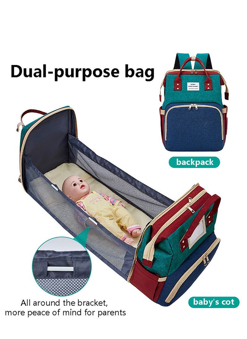 Diaper Bag Backpack with Changing Station, Baby Diaper Bag, Large Capacity Multifunctional Diaper Backpack, Mommy Bag With USB Charging Port