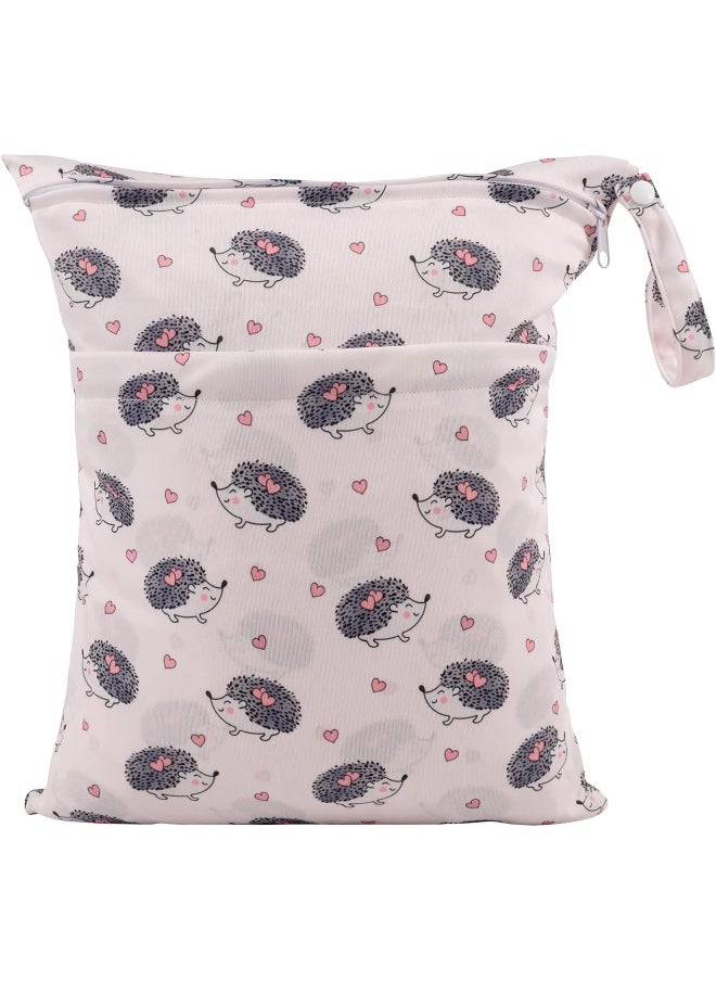 ALVABABY 2pcs Cloth Diaper Wet Dry Bags Waterproof Reusable with Two Zippered Pockets Travel Beach Pool Daycare Soiled Baby Items Yoga Gym Bag for Swimsuits or Wet Clothes