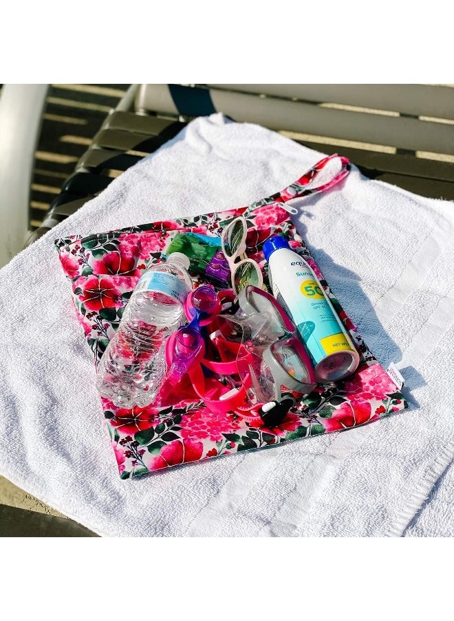 ALVABABY 2pcs Cloth Diaper Wet Dry Bags Waterproof Reusable with Two Zippered Pockets Travel Beach Pool Daycare Soiled Baby Items Yoga Gym Bag for Swimsuits or Wet Clothes