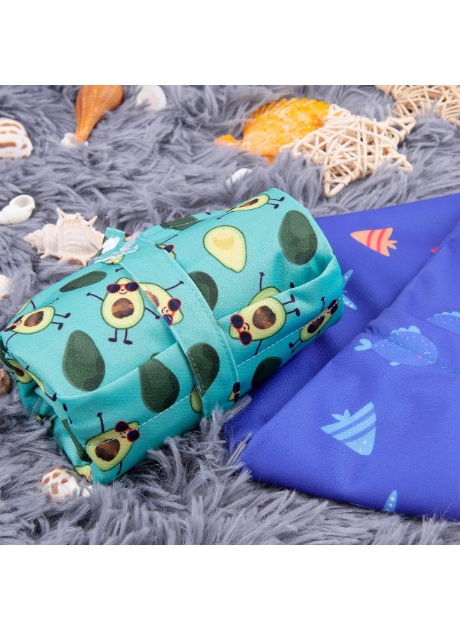 ALVABABY 2pcs Cloth Diaper Wet Dry Bags Waterproof Reusable with Two Zippered Pockets Travel Beach Pool Daycare Soiled Baby Items Yoga Gym Bag for Swimsuits or Wet Clothes