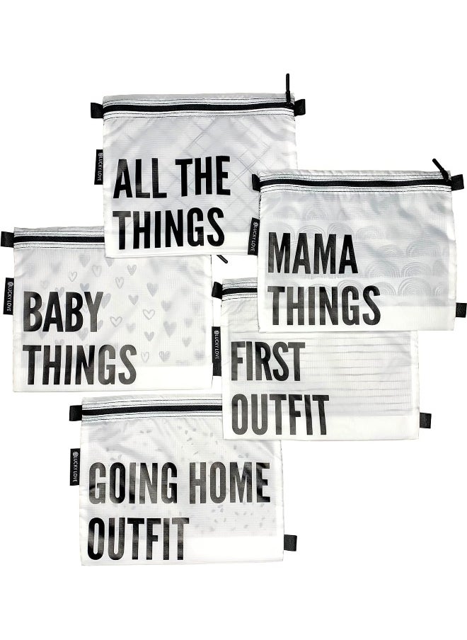 Lucky Love Hospital Bags For Labor and Delivery, Diaper Bag Organizing Pouches and Hospital Bag Essentials For Mom
