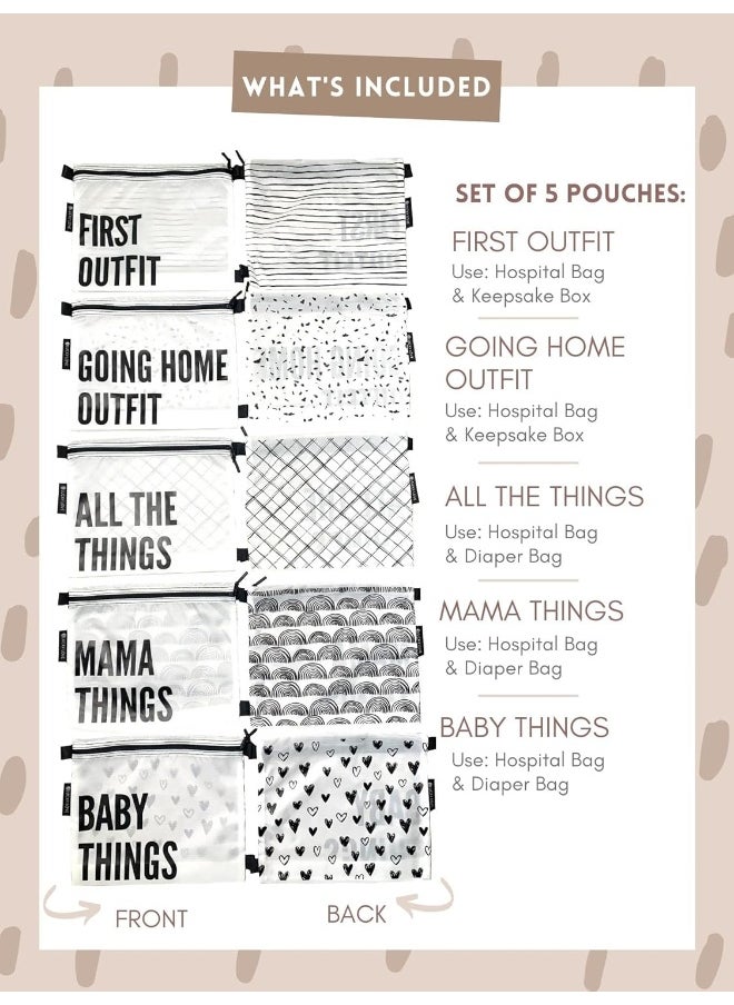 Lucky Love Hospital Bags For Labor and Delivery, Diaper Bag Organizing Pouches and Hospital Bag Essentials For Mom