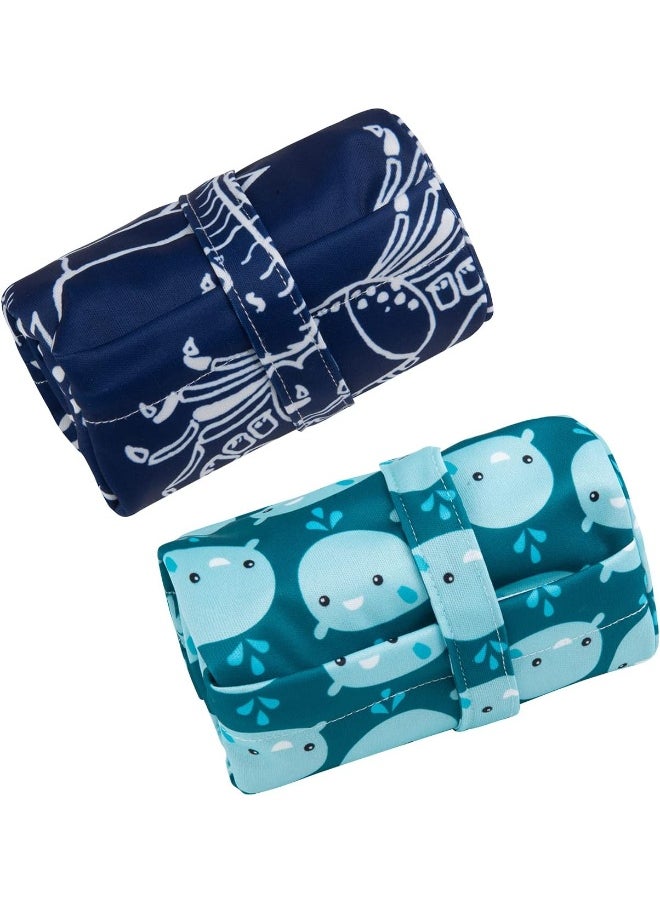 ALVABABY 2pcs Cloth Diaper Wet Dry Bags Waterproof Reusable with Two Zippered Pockets Travel Beach Pool Daycare Soiled Baby Items Yoga Gym Bag for Swimsuits or Wet Clothes LX-SW1821
