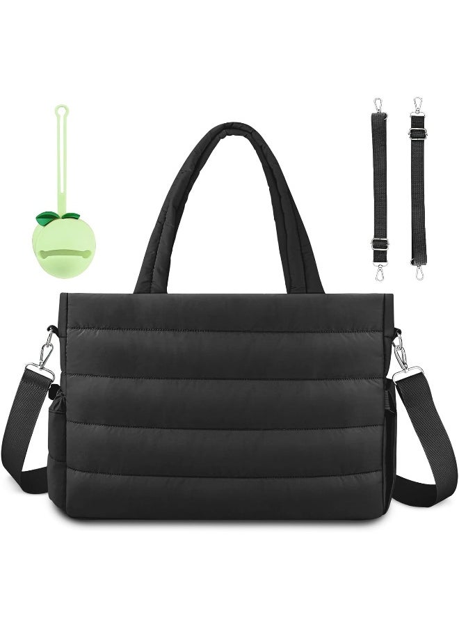 KUBYA Diaper Bag Tote, Baby Diaper Tote Bags Crossbody Hospital Bag Travel Large Mommy Bag, with Silicone Pacifier Case