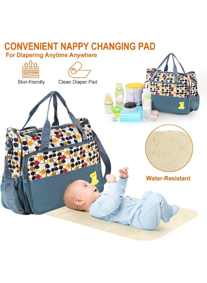 Moclever 5PCS Nappy Bag Tote Set - Baby Bags for Mom
