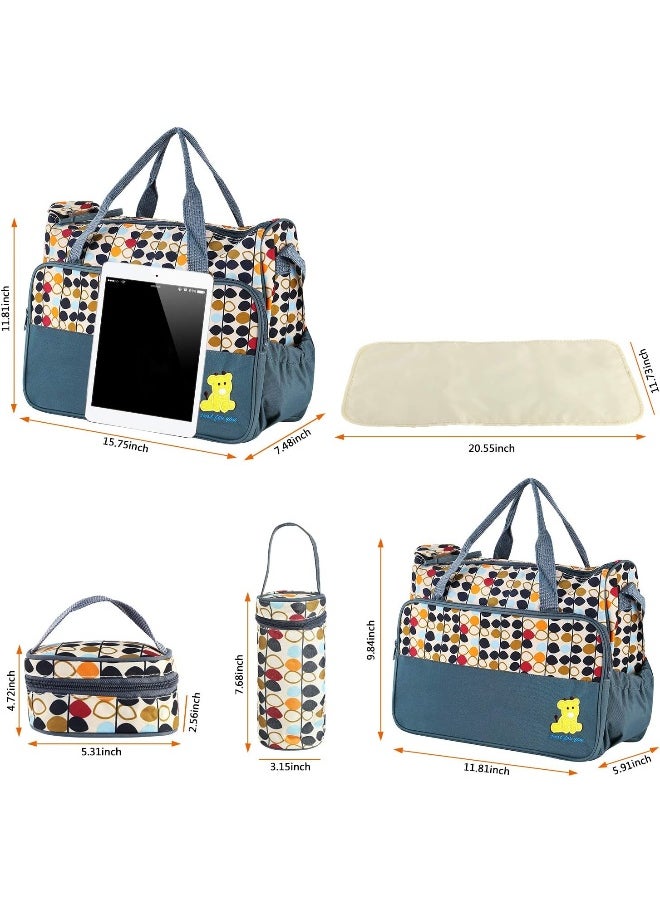 Moclever 5PCS Nappy Bag Tote Set - Baby Bags for Mom