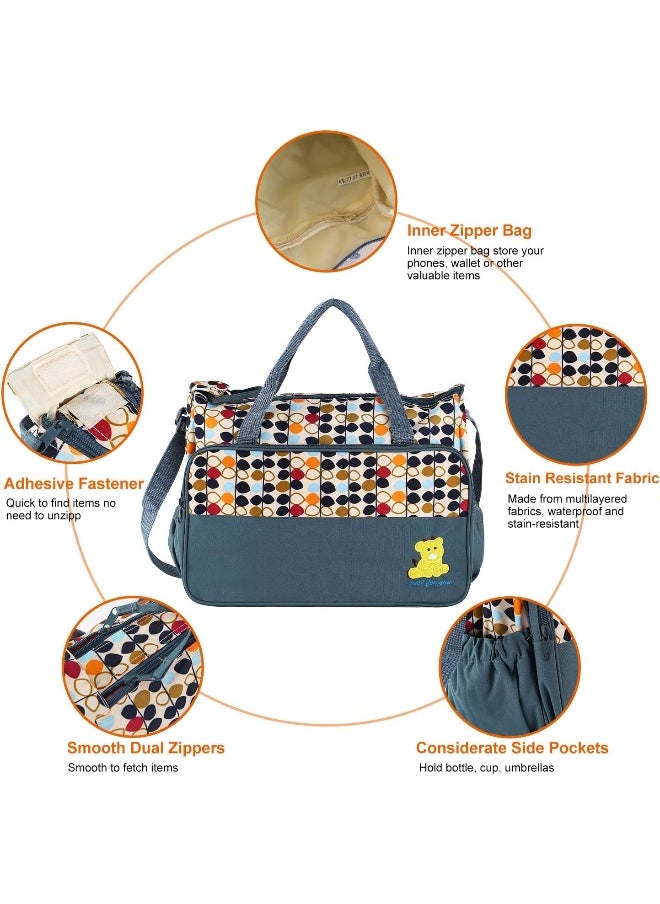 Moclever 5PCS Nappy Bag Tote Set - Baby Bags for Mom