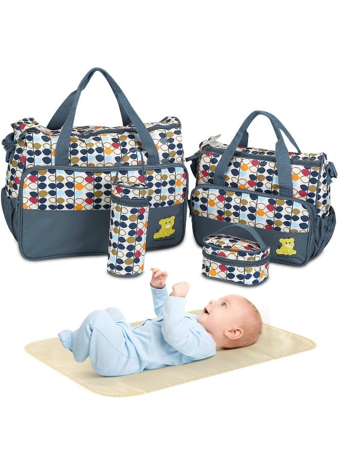 Moclever 5PCS Nappy Bag Tote Set - Baby Bags for Mom