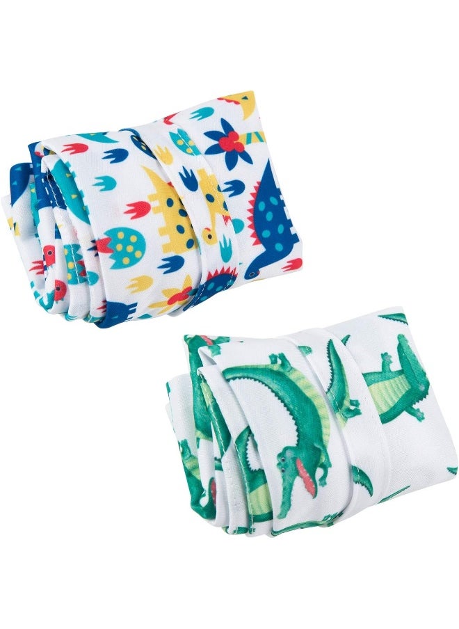 ALVABABY 2pcs Cloth Diaper Wet/Dry Bags|Waterproof Reusable with Two Zippered Pockets|Travel, Beach, Pool, Daycare, Soiled Baby Items,Yoga，Gym Bag or Wet Cloth Bag