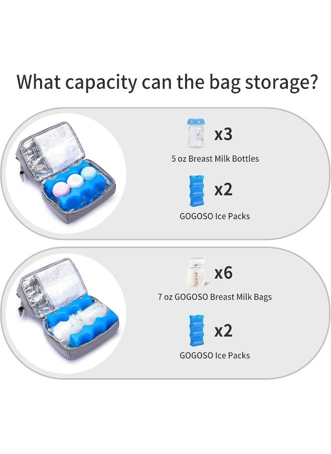 GOGOSO Breast Pump Bag - Mini Pump Backpack with Pockets for Cooler Bag Built-in USB Charging Pot for Phone Mother Diaper Pump Bags for Working Mothers