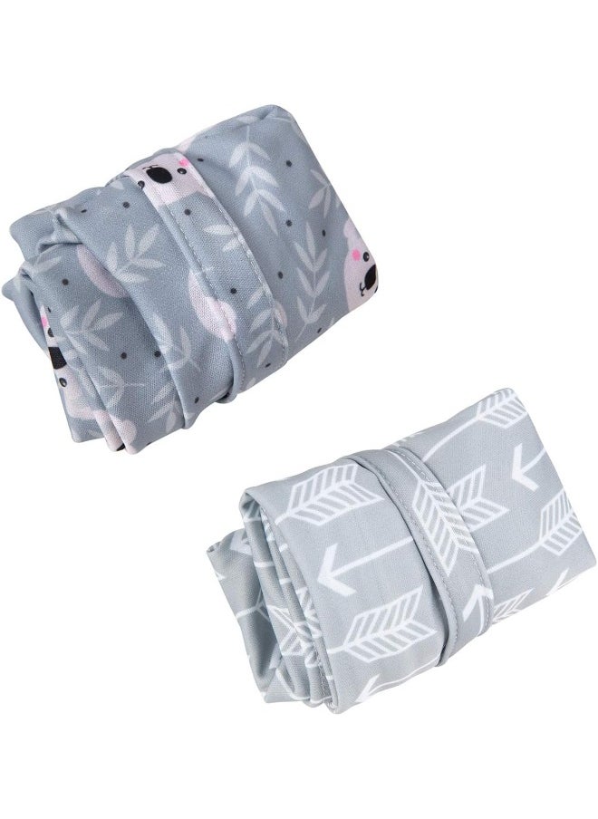 ALVABABY 2pcs Cloth Diaper Wet Dry Bags Waterproof Reusable with Two Zippered Pockets Travel Beach Pool Daycare Soiled Baby Items Yoga Gym Bag for Swimsuits or Wet Clothes