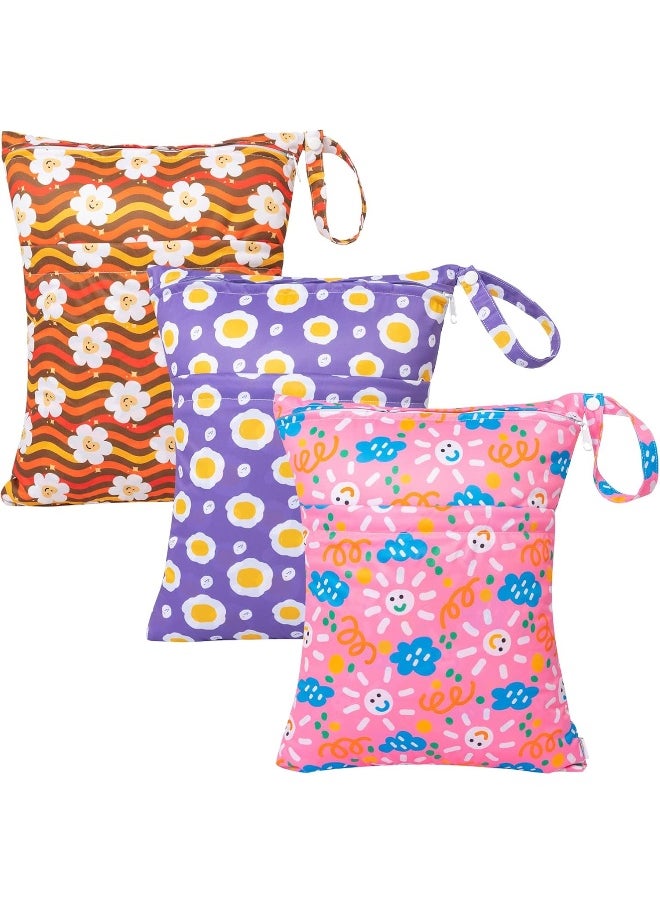 Babygoal Wet Dry Bags for Baby Cloth Diapers, Washable Travel Bags, Beach, Pool, Gym Bag for Swimsuits & Wet Clothes with Two Zippered Pockets