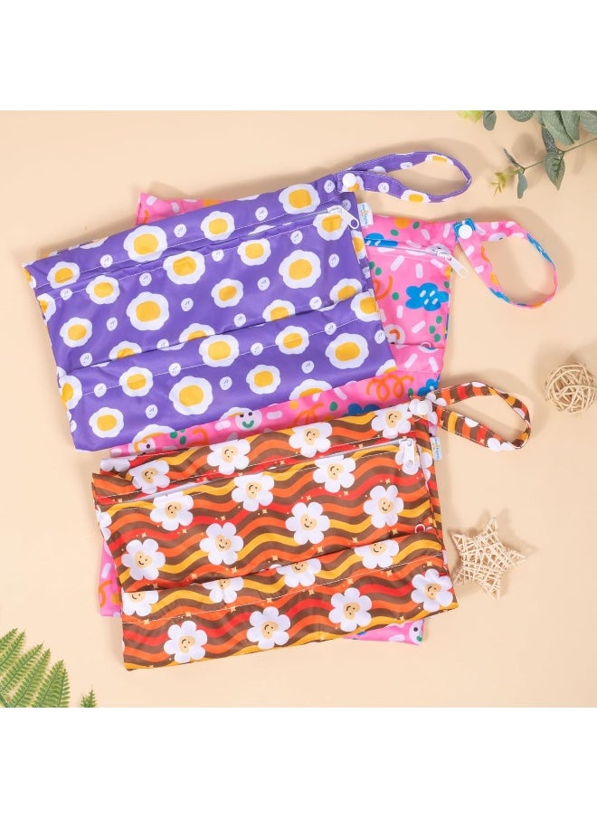 Babygoal Wet Dry Bags for Baby Cloth Diapers, Washable Travel Bags, Beach, Pool, Gym Bag for Swimsuits & Wet Clothes with Two Zippered Pockets