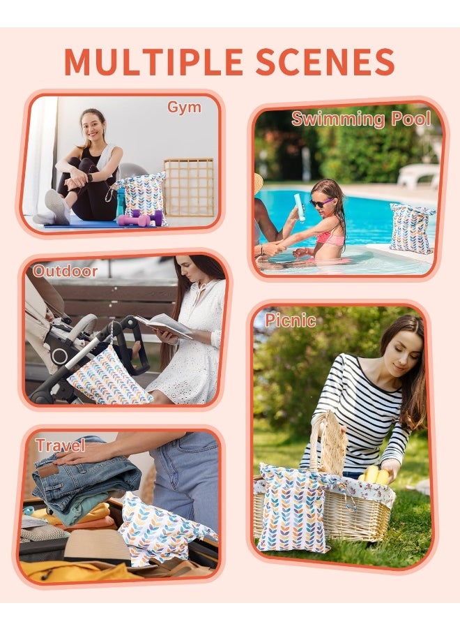Babygoal Wet Dry Bags for Baby Cloth Diapers, Washable Travel Bags, Beach, Pool, Gym Bag for Swimsuits & Wet Clothes with Two Zippered Pockets