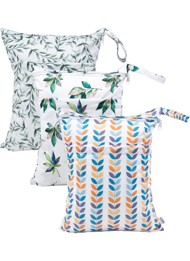 Babygoal Wet Dry Bags for Baby Cloth Diapers, Washable Travel Bags, Beach, Pool, Gym Bag for Swimsuits & Wet Clothes with Two Zippered Pockets