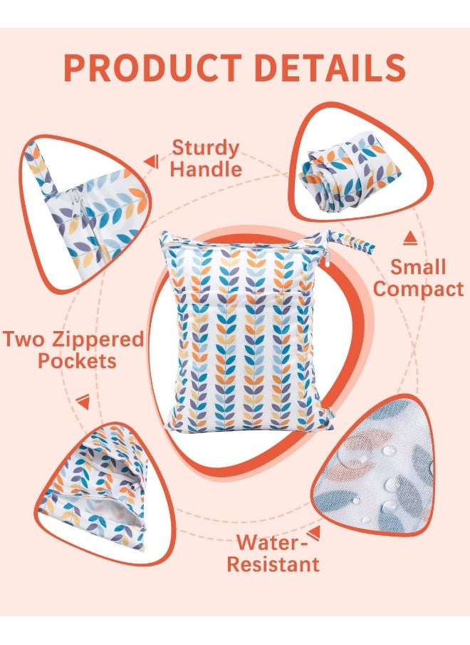 Babygoal Wet Dry Bags for Baby Cloth Diapers, Washable Travel Bags, Beach, Pool, Gym Bag for Swimsuits & Wet Clothes with Two Zippered Pockets