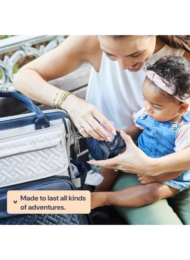 BabbleRoo Diaper Bag Backpack, Multifunction Large Bags with Changing Pad & Stroller Straps Pacifier Case, Unisex Stylish Travel Back Pack Nappy for Moms Dads