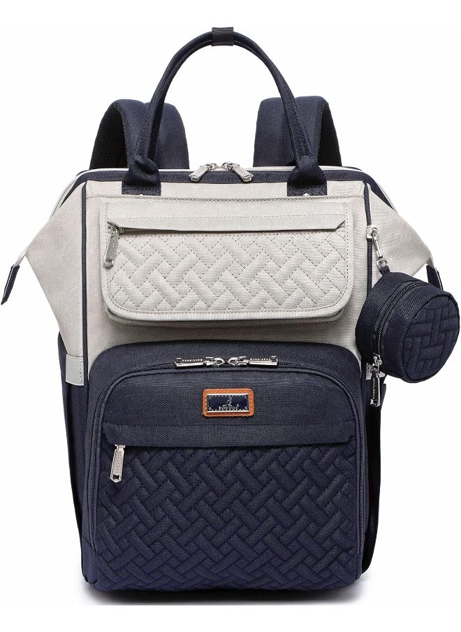 BabbleRoo Diaper Bag Backpack, Multifunction Large Bags with Changing Pad & Stroller Straps Pacifier Case, Unisex Stylish Travel Back Pack Nappy for Moms Dads