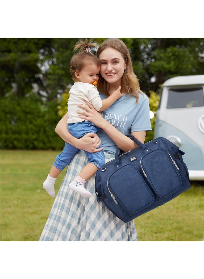 Pomelo Best Multifunctional Diaper Bag Totes with Changing Pad & Stroller Straps