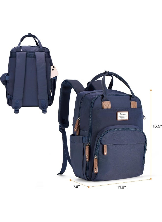 RUVALINO Diaper Bag Backpack, Multifunction Travel Back Pack Maternity Baby Changing Bags, Diaper Changing Totes, Waterproof and Stylish, Navy Blue