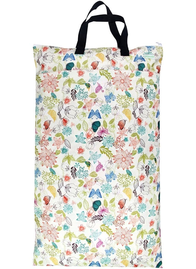 wegreeco Reusable Hanging Wet Dry Cloth Diaper Bag (2 Pack, Jade, Camellia)