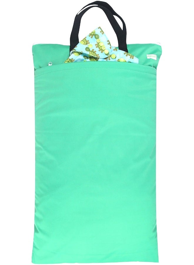 wegreeco Reusable Hanging Wet Dry Cloth Diaper Bag (2 Pack, Jade, Camellia)
